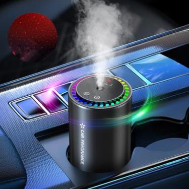 Imagem de Ambientador de carro inteligente, difusor ultrassônico de novo cheiro, projetor estrela e ativado por voz RGB, limpeza total de odores 5S, ajuste automático de 3 modos, liga e desliga automaticamente,