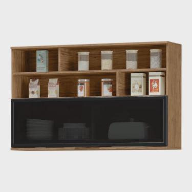 Imagem de Armário Aéreo 1 Porta Basculante Porta Temperos Toscana Espresso Móveis