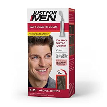 Imagem de Tinta de Cabelo Masculino Sem Mistura, Fácil Aplicação - Marrom Médio