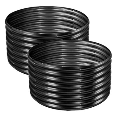 Imagem de Land Guard Kit de cama de jardim elevado galvanizado de 4 × 4 × 2 pés, 2 peças, canteiros elevados para jardim ao ar livre, canteiros de jardim elevados redondos para jardinagem de vegetais (cinza)