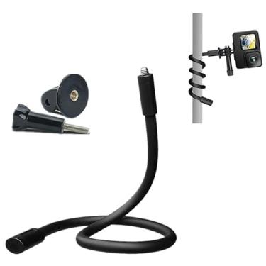 Imagem de Suporte de pescoço flexível para câmera esportiva preta para gravação Insta360 X3 ONE X2/X/RS Gopro Riding Sports