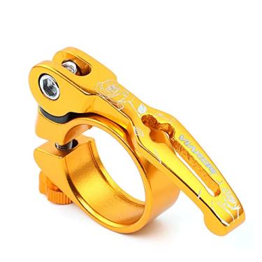 Imagem de VIARON Braçadeira de poste de assento de bicicleta de liga de alumínio braçadeira de assento de bicicleta de liberação rápida 31,8/34,9 mm (ouro, 31,8 mm)