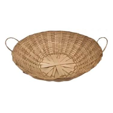 Imagem de Cesta Bandejão Balaio De Bambu Artesanal Vime Palha 60cm G