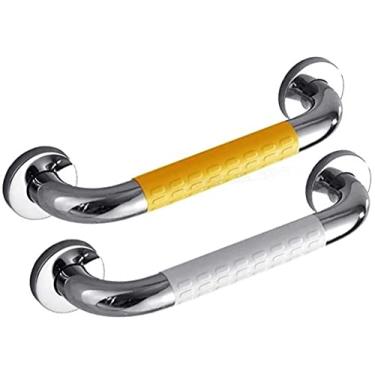 Imagem de Barras de apoio para banheiras e chuveiros, deficientes para chuveiro, corrimão de montagem na parede de aço inoxidável cromado para banheiro, barra de apoio de segurança com formiga de base
