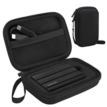 Imagem de Lacdo Maleta de transporte de disco rígido para Samsung T7Shield/T7 Touch Unidades de estado sólido portáteis 500GB 1/2TB USB 3.2SSD externo armazenamento à prova de choque Bolsa de viagem,Preto+Preto