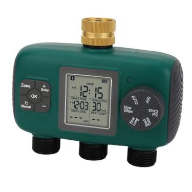 Imagem de 3 Cronômetro de Sprinklers Com Entrada de Latão, Timer de água para Mangueira de Jardim, Atraso de Chuva/de Rega Manual/Automático, IP65 à Prova D'água, LCD Grande para o