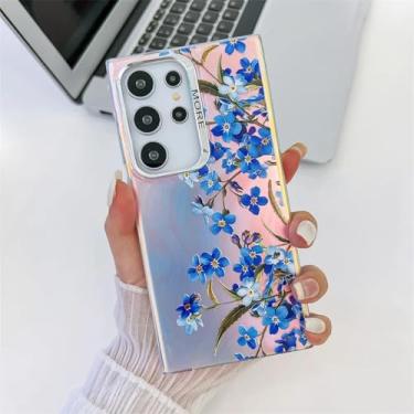 Imagem de Capa traseira rígida fosca com estampa de flor de laser para PC (para Samsung A35 5G/AH2)