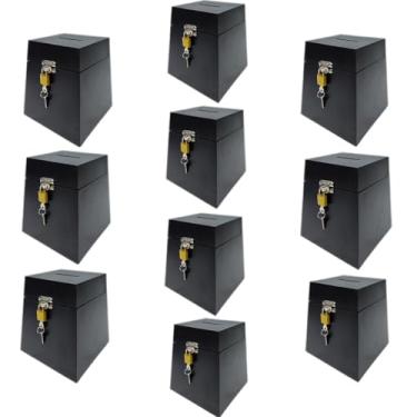 Imagem de Urna Cofre Piramide Caixa Sugestões Sorteio Cadeado kit 10 Un cofrinho