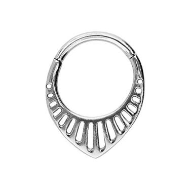 Imagem de PIERCINGLINE Anel de segmento articulado de aço cirúrgico 16G 316L septo hélice tragus cartilagem daith orelha piercing joia, Aço inoxidável