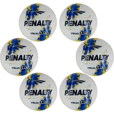 Imagem de Kit 06 Bola De Vôlei Penalty Soft X Costurada XXIII, Azul, Amarelo