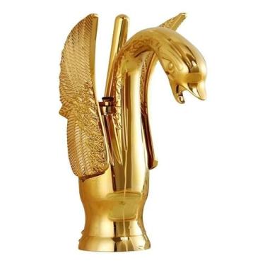 Imagem de Torneira Exclusiva Banheiro Gold Animal Cisne Monocomando Retrô Vintag
