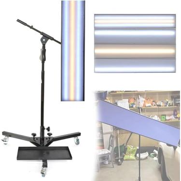 Imagem de Ferramentas De Reparo De Amassados Sem Pintura Com Suporte Giratório E Ajustável, Luz De Verificação De Amassados De Carro Led Line Board Para Remoção De Amassados De Carroceria De Carro -