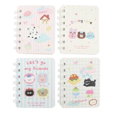 Imagem de Aacehlh 4Pcs Small Spiral Notebooks,Ruled Pages 80 Sheets(160 Pages) Pocket Notebooks,3.14 x4.13 Inch Mini Memo Notepads (Animal)