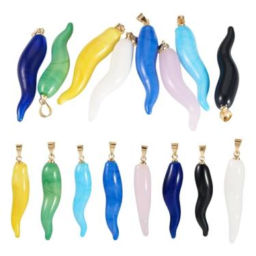 Imagem de Pingentes de Pimenta Colorida Pandahall 8 Pçs Pingentes de Vidro Coloridos Imitação 3D Vegetal Capsicum Pingente para Chaveiros, Brincos, Pulseiras, Colares, Joias