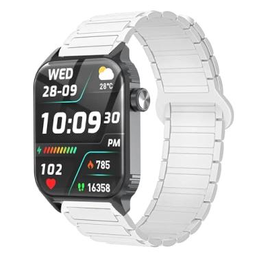 Imagem de Pulseira esportiva de silicone de liberação rápida compatível com relógios inteligentes TRAUSI TG08 4.6 cm HD (branca, pulseira de tamanho de 22 mm)