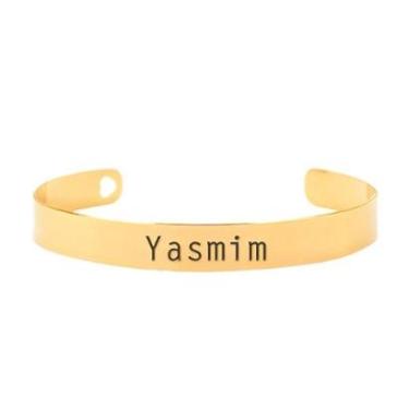 Imagem de Bracelete Personalizado Gravação Nome Yasmim Banhado Ouro 18K - 999003481-Feminino