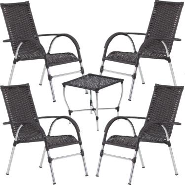 Imagem de Conjunto de Cadeiras e Mesa para Área Externa, Jardim, Piscina Trama