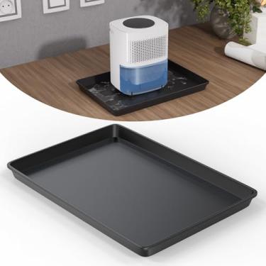 Imagem de Flamorrow Tapete desumidificador, bandeja coletora de plástico rígido para desumidificadores de casa e porão, bandeja desumidificador com borda elevada para vazamentos, evita que a água se acumule