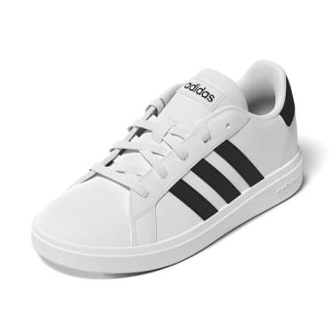 Imagem de adidas Tênis infantil Grand Court 2.0, Branco/Preto/Preto, 11 Little Kid