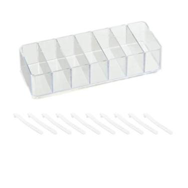 Imagem de Caixa Organizadora De Cabos De Plástico Transparente Com 10 Abraçadeir