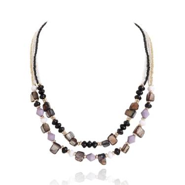 Imagem de Coiris Colares femininos com contas de concha em camadas, feitos à mão, boêmio, colorido, miçanga, gargantilha, estilo festivo, bijuteria para mulheres, Pedra, Sem Pedra Preciosa