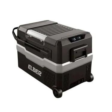 Imagem de Geladeira Portátil Elber Black Pro 43 Litros Preta Dual Zone Com Rodinhas 12v 24v Modelo 2025 - Elber