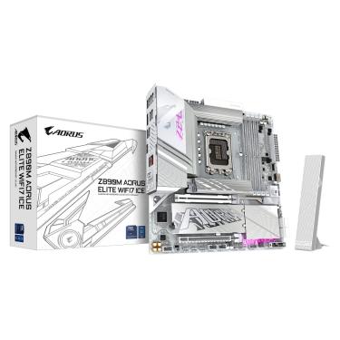 Imagem de Placa Mãe Gigabyte Z890M AORUS ELITE ICE WIFI 7 Intel LGA1851 4xDDR5 Chipset Z890 mATX
