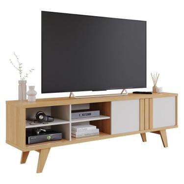 Imagem de Rack Bancada Paraty 180cm Nature-off White Para Até 60? - Permóbili Nature-off White