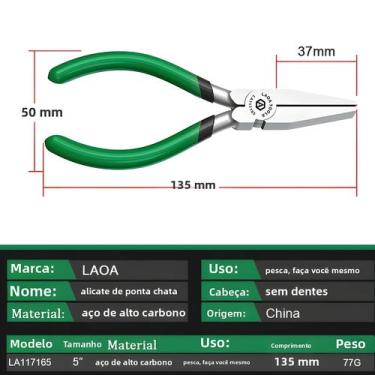 Imagem de Alicate De Ponta Plana De 5 Polegadas Mini Braçadeira De Pesca DIY Fer