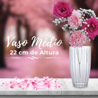 Imagem de Vaso de Planta Acrílico Transparente Flores P/ Prateleira Médio - Para