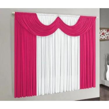 Imagem de Cortina de Malha 2,00m x 1,70m Paris - SHOP CASA NOBRE, PINK/BRANCO