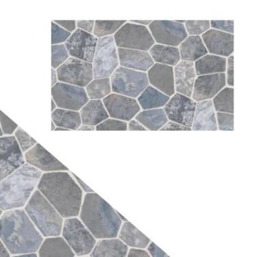 Imagem de Papel De Parede Adesivado 45Cm X 05 Metros Pvc Pedras Cinzas - Giftuti