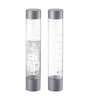 Imagem de OSCEVIA Garrafas de água de design fino, pacote com 2 unidades (cinza), para máquina de água com gás, sem BPA, refrigerante reutilizável e recarregável