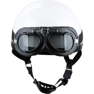 Imagem de Capacete De Motocicleta De Rosto Aberto Retrô De Verão Com óculos De Proteção Viseira Motociclista Scooter Capacete De Turismo Capacete A Jato Certificado Pela Ece, A, XL