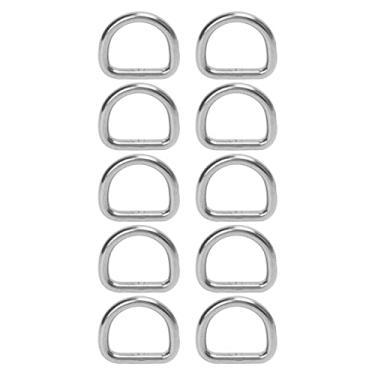 Imagem de MUNEFE 10 PCS 316 Anéis de aço inoxidável D, anéis de fivela marítima D, caiaque D Rings Acessórios para equipamento, ancoragem, remo, cordas, correntes, etc. (30 * 27 * 6MM)