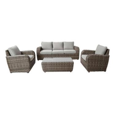 Imagem de Conjunto De Estar Rattan 4 Pecas Sofa, Poltrona, Mesa - Jhc Home Livin