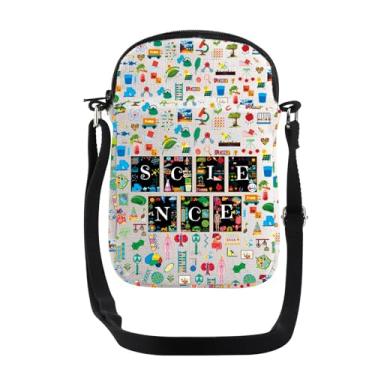 Imagem de JYTAPP Bolsa tiracolo de ciência, química, biologia, física, laboratório, produto, ciência, professor, presente, educador, presente, Bege, P