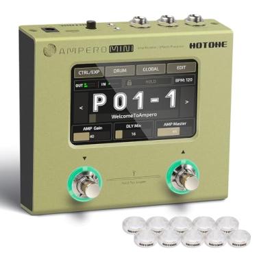 Imagem de Hotone Ampero Mini MP-50 Guitarra Baixo Amplificador Modelagem IR Gabinetes Simulação Multi Idiomas Multi-Efeitos com Pedal de Expressão Estéreo OTG Interface de Áudio USB