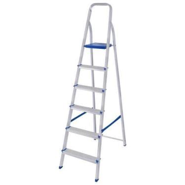 Imagem de Escada Alumínio 6 Degraus 178cm Mor - Capacidade 120kg