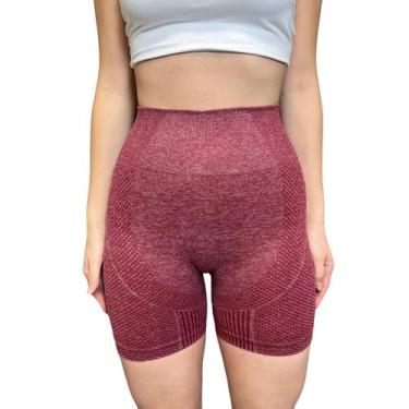 Imagem de Short Feminino de Academia Levantan Bumbum Fit Cintura Alta - GIP, Bor