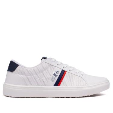Imagem de Sapatênis Masculino Polo Go Chetak Branco/marinho, Branco, Marinho, 39