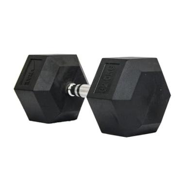 Imagem de HALTER DUMBELL EMBORRACHADO SEXTAVADO CROMADO RAE 25KG