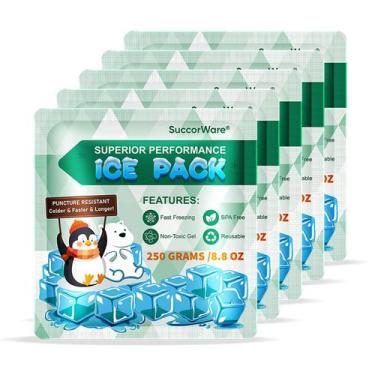Imagem de Pacotes de gelo SuccorWare reutilizáveis para lancheiras de 250 g (5 p
