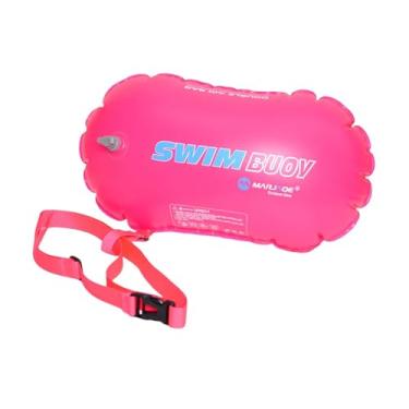 Imagem de Aymzbd Boia de natação de grande capacidade com bolsa seca e bolsa de ar dupla para treinamento de caiaques e mergulho com snorkel, Rosa Vermelha