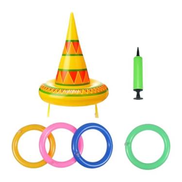Imagem de Amagogo Chapéu inflável, brinquedo de arremesso, lembrancinhas, jogo de carnaval ao ar livre com anel, jogo inflável para piscina