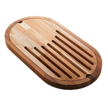 Imagem de Migalheira De Madeira Oval Teca 43cm X 23cm X 2cm Wolff