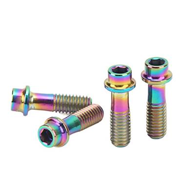 Imagem de Parafusos da alavanca do freio de bicicleta liga de titânio M6x18mm Alta resistência Busterf parafusos de fixação duráveis resistentes à ferrugem para a pinça de freio a disco da (Cor)