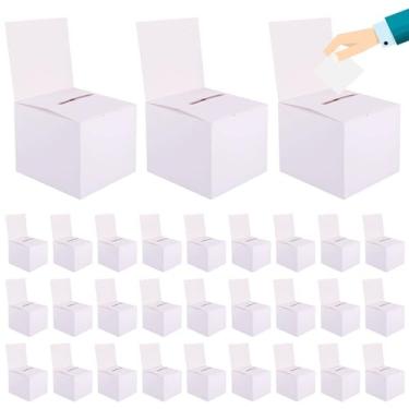 Imagem de Acrux7 Pacote Com 30 Caixas De Rifa, Caixa Doação Para Arrecadação Fundos, Cédula Papelão 6 X Pol. Bilhete Entrada E Cabeçalho Removível, Cartão Visita Coleta Caridade, Concurso Votação (Branco)
