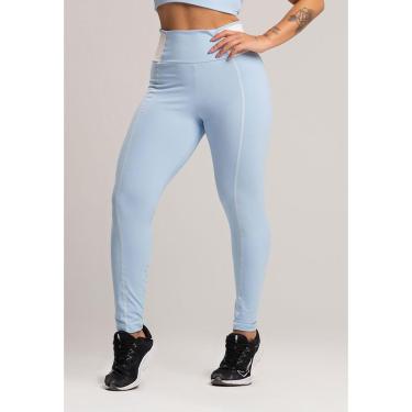 Imagem de Calça Legging Cós Off White Cintura Alta Poliamida Mvb Modas-Feminino