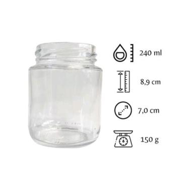 Imagem de 10 unidades de potes de vidro belém 240ml com tampa - Oi, Xadrez Verme